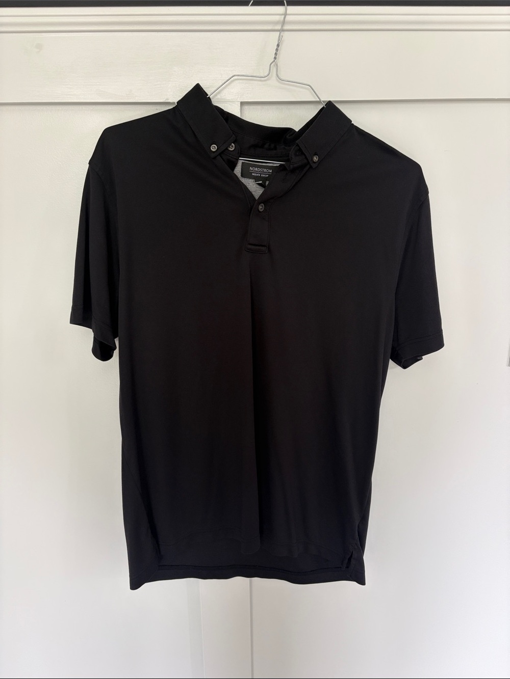 Nordstrom Men’s Black Button-Down Collar Polo Shirt